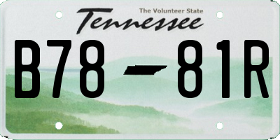 TN license plate B7881R