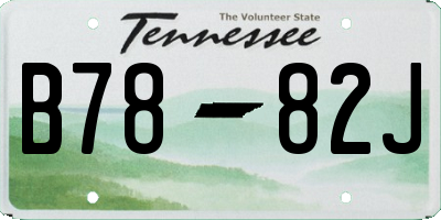 TN license plate B7882J