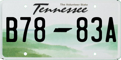 TN license plate B7883A