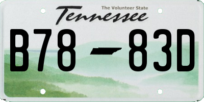 TN license plate B7883D