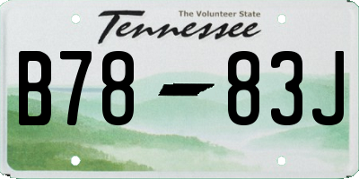 TN license plate B7883J