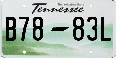 TN license plate B7883L