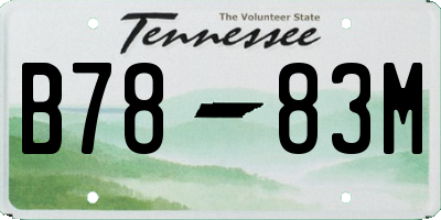TN license plate B7883M