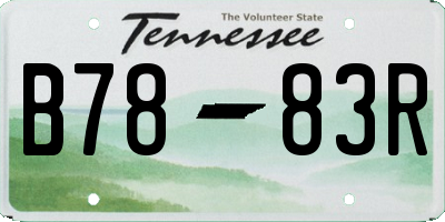 TN license plate B7883R