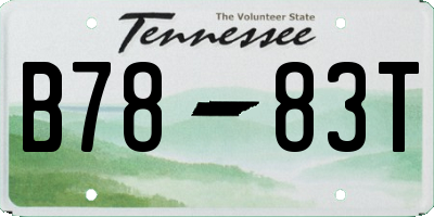 TN license plate B7883T