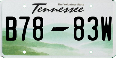 TN license plate B7883W