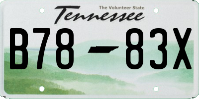 TN license plate B7883X