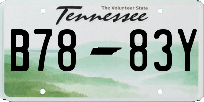 TN license plate B7883Y
