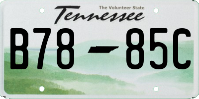 TN license plate B7885C