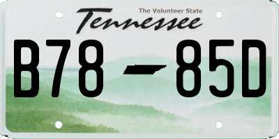 TN license plate B7885D
