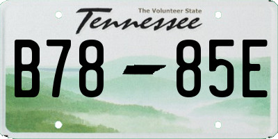 TN license plate B7885E