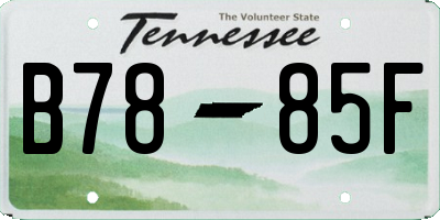 TN license plate B7885F