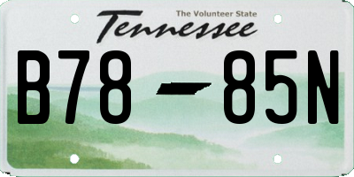 TN license plate B7885N