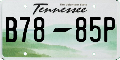 TN license plate B7885P