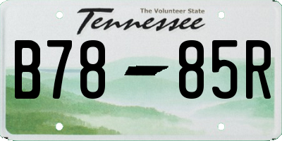 TN license plate B7885R