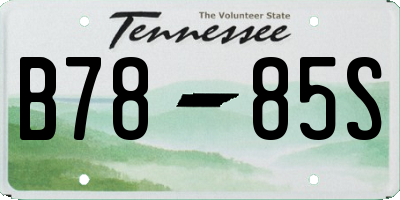 TN license plate B7885S