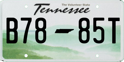 TN license plate B7885T