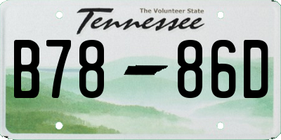 TN license plate B7886D
