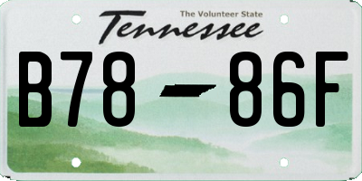 TN license plate B7886F