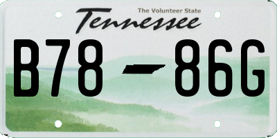 TN license plate B7886G