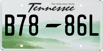 TN license plate B7886L