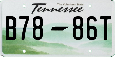 TN license plate B7886T