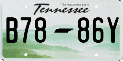 TN license plate B7886Y
