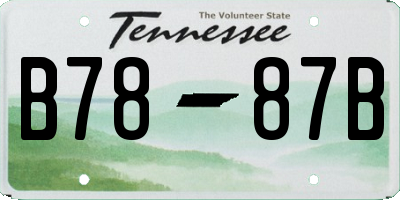 TN license plate B7887B