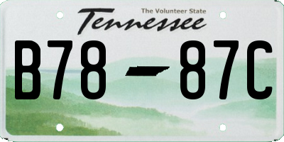 TN license plate B7887C