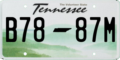 TN license plate B7887M