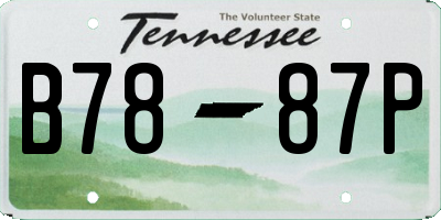 TN license plate B7887P