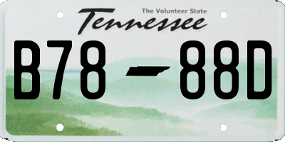 TN license plate B7888D