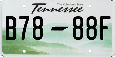 TN license plate B7888F