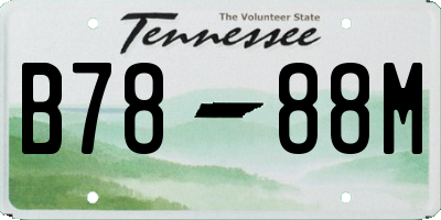TN license plate B7888M