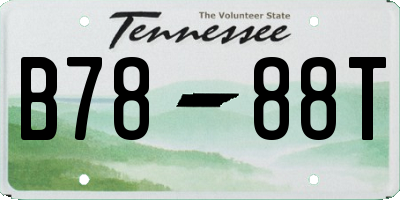TN license plate B7888T