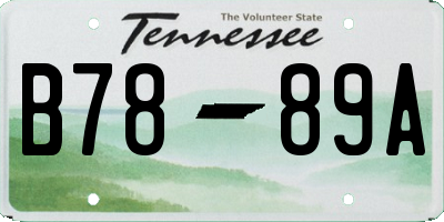 TN license plate B7889A