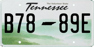 TN license plate B7889E