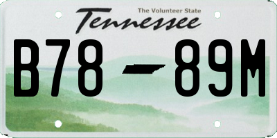 TN license plate B7889M