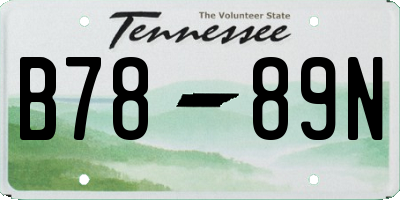 TN license plate B7889N