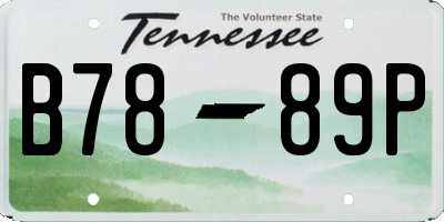 TN license plate B7889P