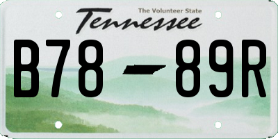 TN license plate B7889R