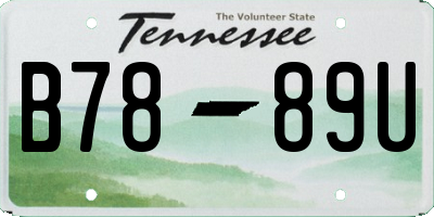 TN license plate B7889U