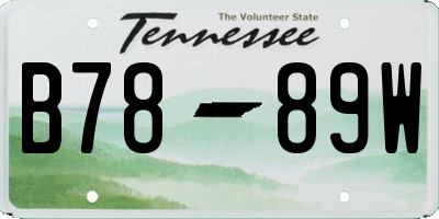 TN license plate B7889W