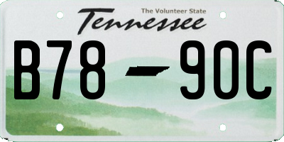 TN license plate B7890C