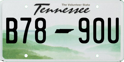 TN license plate B7890U