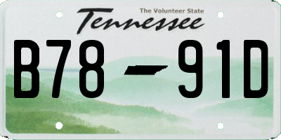 TN license plate B7891D