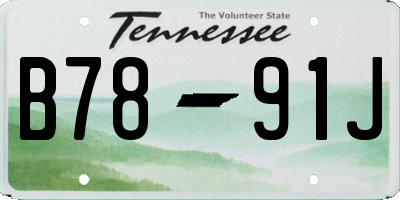 TN license plate B7891J