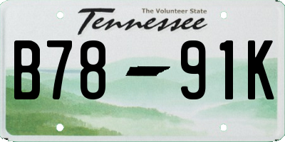 TN license plate B7891K