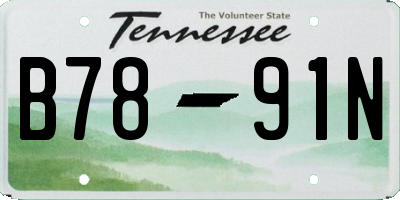 TN license plate B7891N
