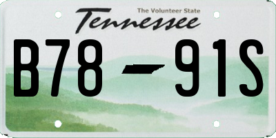 TN license plate B7891S